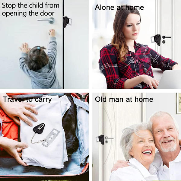Bärbar dörrlås säkerhet, används för hemsäkerhet, resdörr
