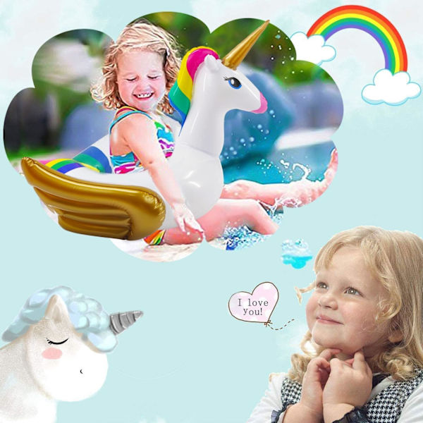 Pool Float för barn Unicorn Swim Floats för småbarn i åldern 3-8 år Inflatab