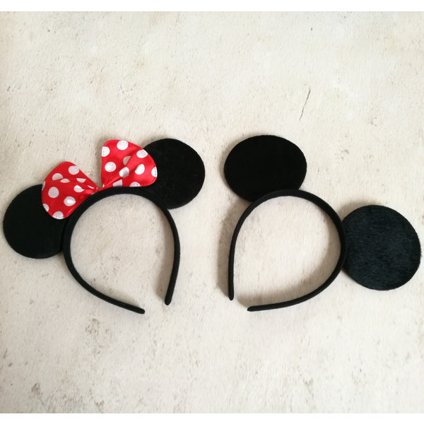 Set med 4 Mickey Mouse-ører Hodebånd Minnie Mouse-ører Damer Jente