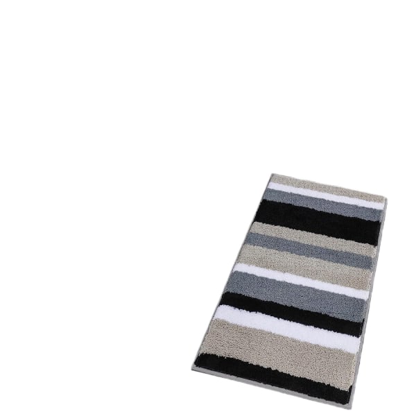 Halkskyddad mjuk mikrofiberbadmatta med ränder, tvättbar, 40 x 60 cm,