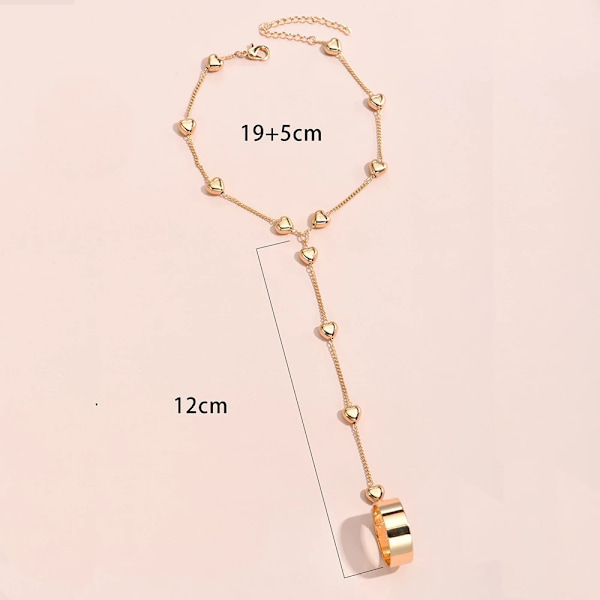 Retro Bohemian Minimalist pärla Finger Chain Armband