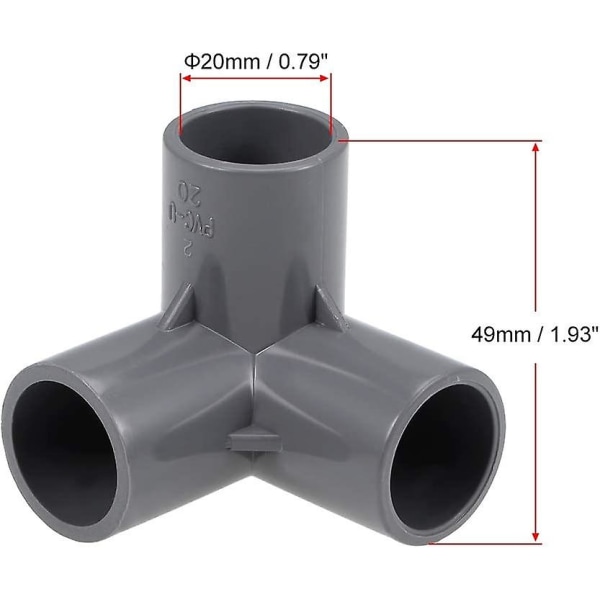 Pvc 3-way Connector For Watering20mm，2pcs