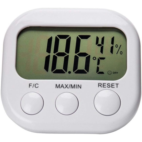 1 x Digital LCD termometer Utendørs Innendørs Hygrometer Fuktighet Cl