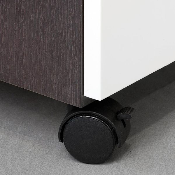 Set med 4 svängbara hjul Ø 50 mm med fästplatta/kullager Svart