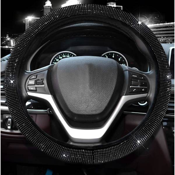 Seering Wheel Cover för kvinnor män Bling Bling Crystal Diamond Spa