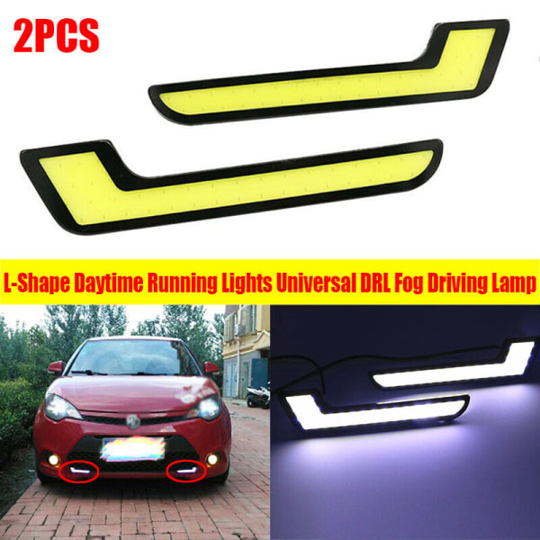 1 par Universal L Shape COB LED-kjørelys for bil