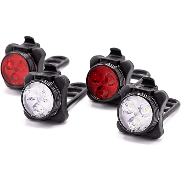 Rechargeable LED Bike Light Set, 2 Super Bright Bike Front Headlights, 2 Re