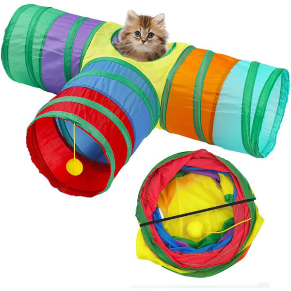 Cat Tunnel Cat Play, Rabbit Tunnel Pet Tunnel Sammenleggbar Cat Tun