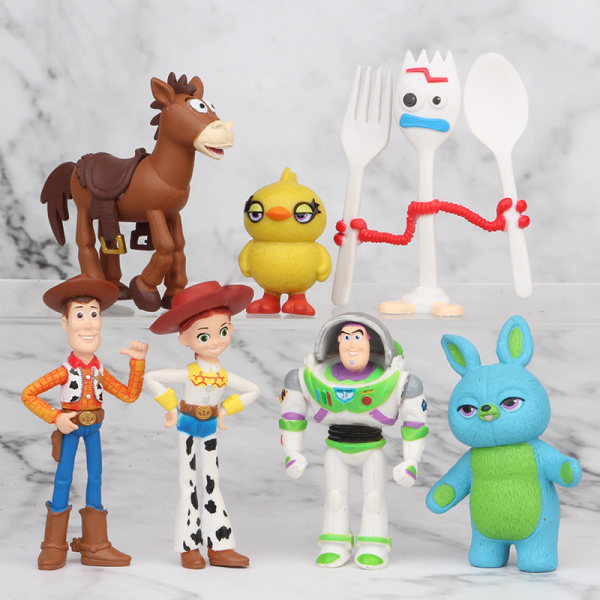 7 Toy Story 4 Woody Triss Buzz Lightyear gaffel Big Duck Kanin Bror Docka Modell Ornament