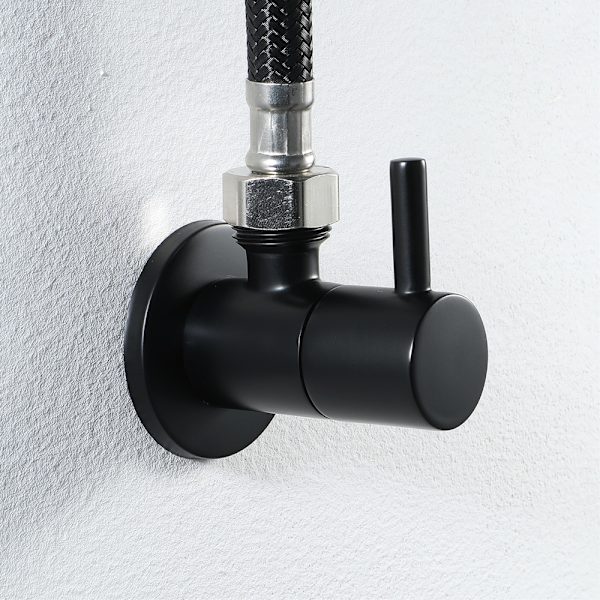 1/2\" x 1/2\" BSP Svart Pulverlackerad Mässingskeramik Vatten Vinklad Mo