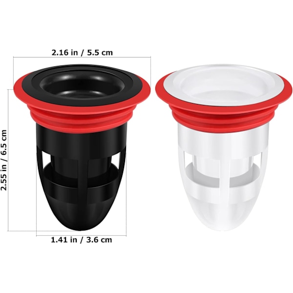 2 st duschgolvavlopp Backflow Preventer avloppskärna Anti-luktplugg för kök badrum 2,56x2,16x1,42 tum