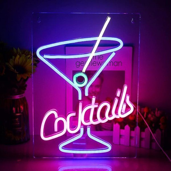 1 Styck LED Neonljus Cocktails Formade Neon Bokstäver Led Väggskylt