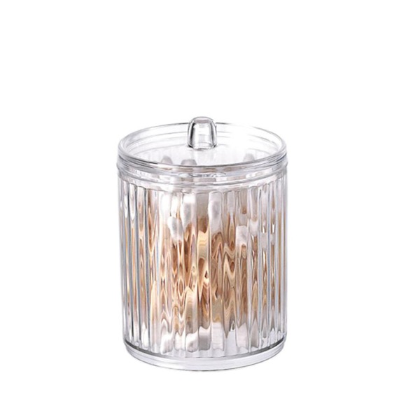 Plastbehållare för kosmetika, handduk, bomullsrondell, transparent 19*7 cm