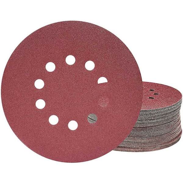 25 x P120 10-håls runda slipdynor, 225 mm slipskivor för L