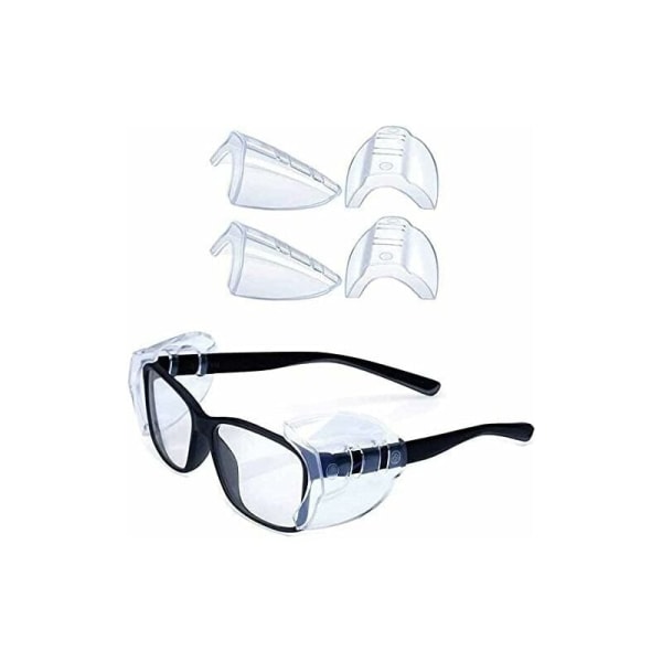 Vingeformade glasögon, halkskydd på genomskinliga skyddsglasögon sidoskydd