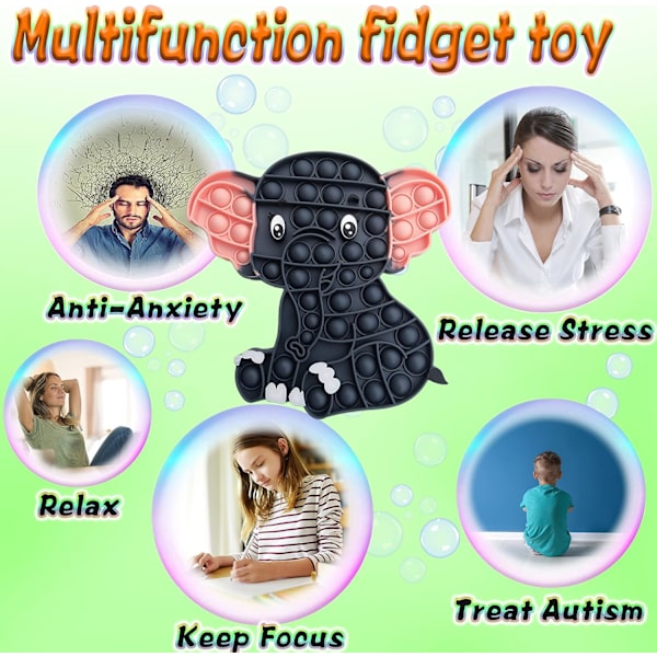 Dr.Kbder Pop Its Party Favors Elefant Djur Sensorisk Montessori Leksak Idé F