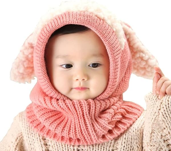 Koreansk vintervalpsformad en bit ull babycape varm sjal Bab
