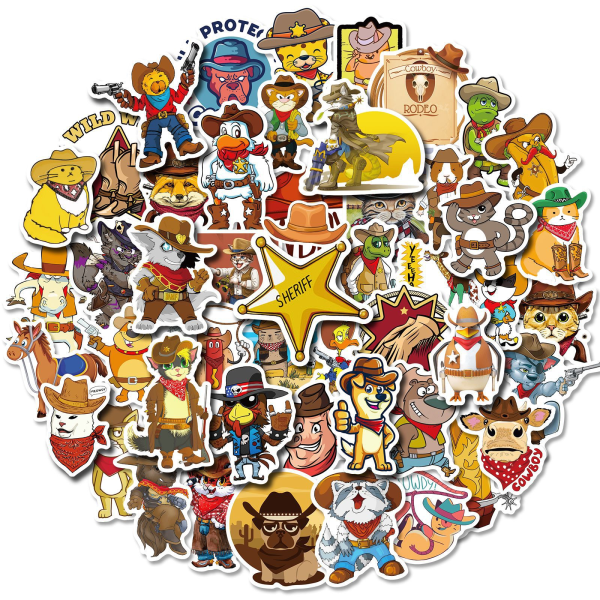 150 cartoon western series stickers car mobile phone schoolbag we