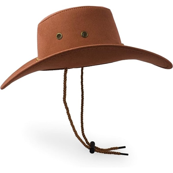 Cowboy Hat, Faux Suede Filt Solhat Western Rejse Hue Hat Udendørs Solbeskyttelse