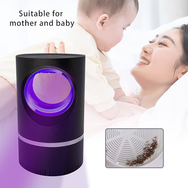 Svart LED-lampa - Myggfälla - USB elektrisk insektsfälla - SVART