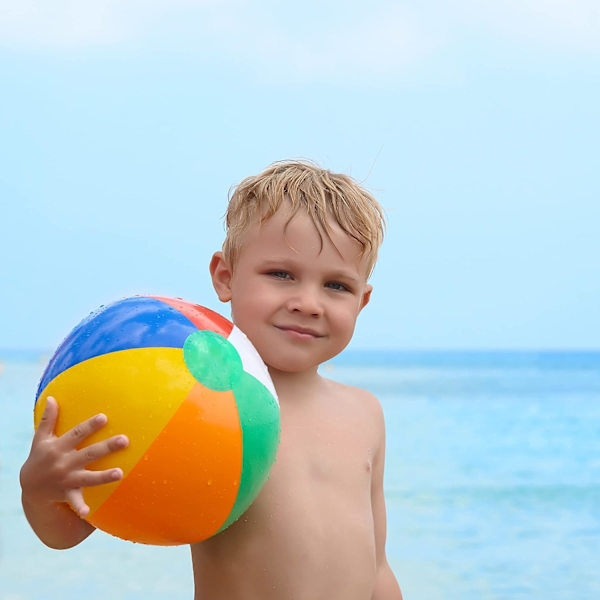 [6 Pack] Strandbollar Bulk - Stora 16 tums uppblåsbara strandboll,