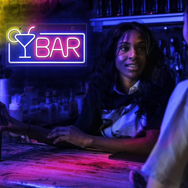 Bar logo neon - premium akryl Cocktail glas og bar logo LED -