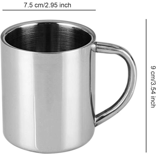 Set med 2 st rostfria kaffekoppar, ölmugg, dricksvatten, tjockare dubbla