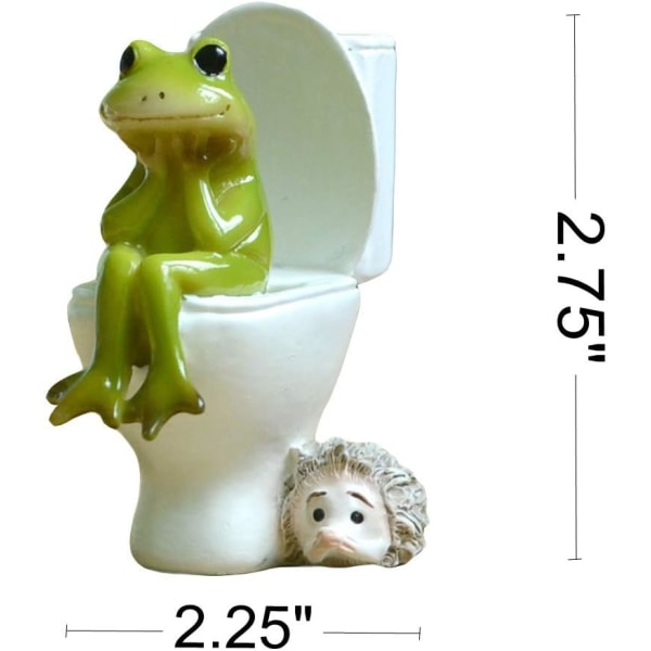 Eventyrhave Miniature Frø Figur - Toilet Tænkende Frø Statue