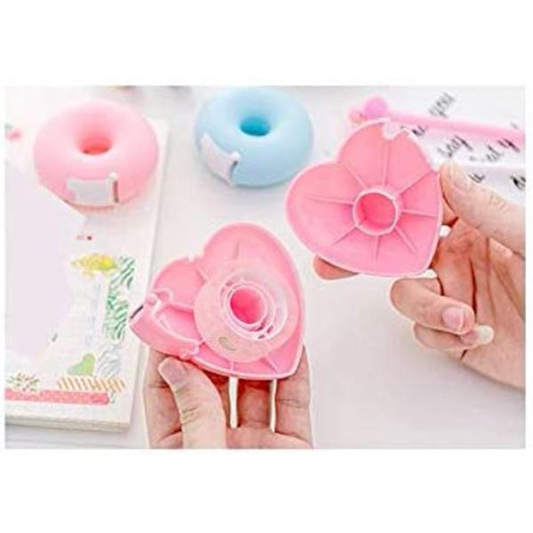 Hjärtformad tejpdispenser i rosa färg