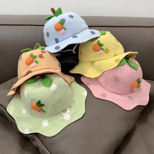 Baby flickor hattar mjuk bomull solhatt tak baseball keps solhatt basker, gul,
