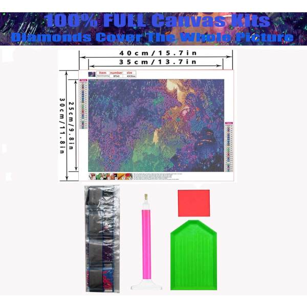 Diamantmålning för vuxna, 5D diamantmålningssats, full rund DIY D