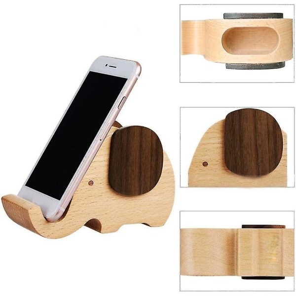 Wooden Elephant Pen Holder, Multifunctional Creative Elephant Sha