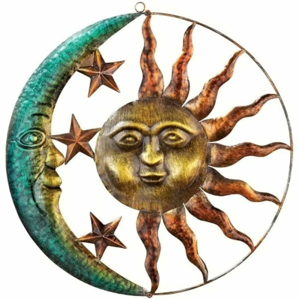 Metall Sun Moon Väggdekorationer, Creative Sun och Moon Väggdekorationer