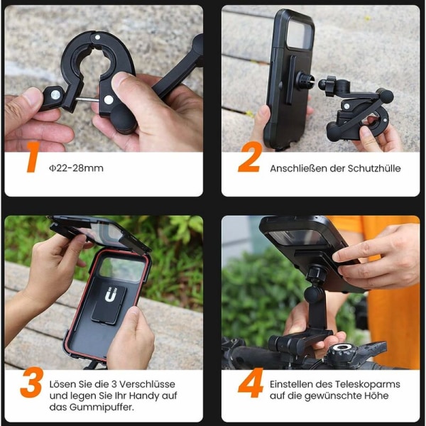 Cykeltelefonhållare, vattentät smartphonehållare med Touch S