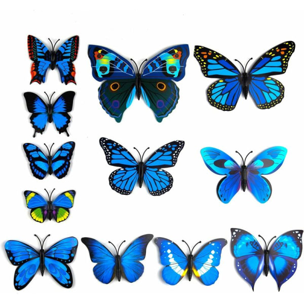 36 delar 3D Fjäril Väggdekaler Vägg Fjärilar Flickrum