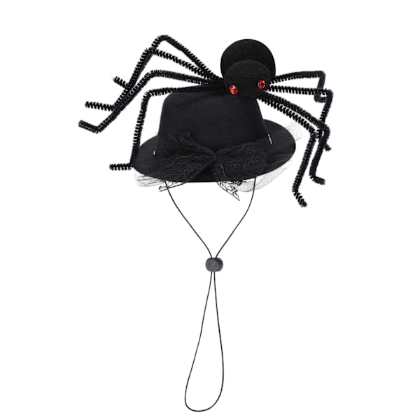 Pet Halloween Costume Hat with Big Spider and Bow, Puppy Cosplay