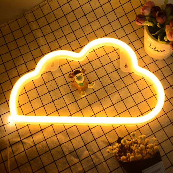 1 st molnformad LED-neonlampa, USB- eller batteridriven neonljusskylt