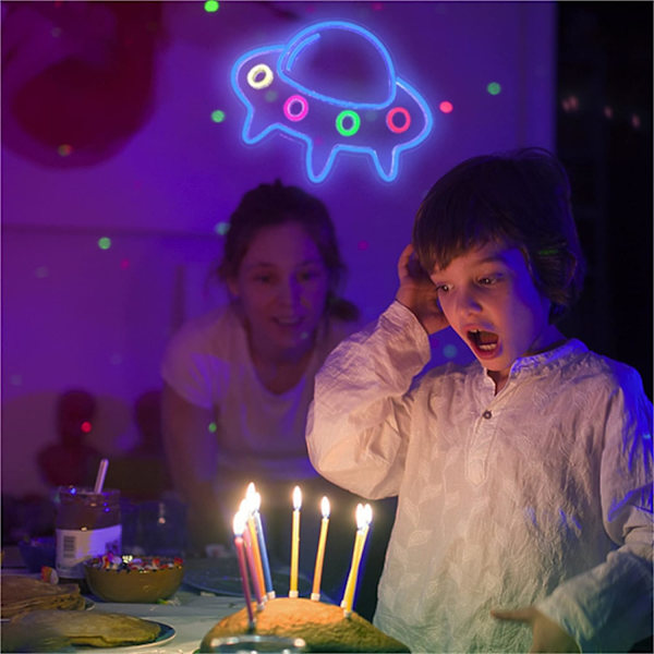 Neonlogotyp, Alien LED-neonväggdekoration USB-strömbrytare 15,7x1