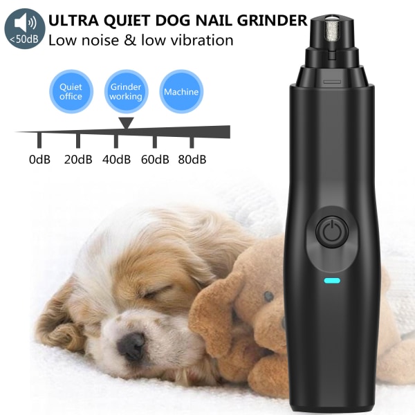 Elektrisk hundeklosliper, elektrisk hundeklokopp, hundekloknuser, USB-laderkopp klør kattekloknuser hund for hundekatt