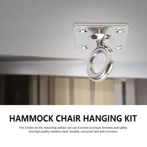 Hängmattestolhängande kit Hängande fäste Hängmattesmonteringssats med fyrkantig hängkrok