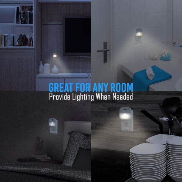 LED-nattlampa - Plug in Wall - Super Smart Dusk to Dawn Sensor Ac