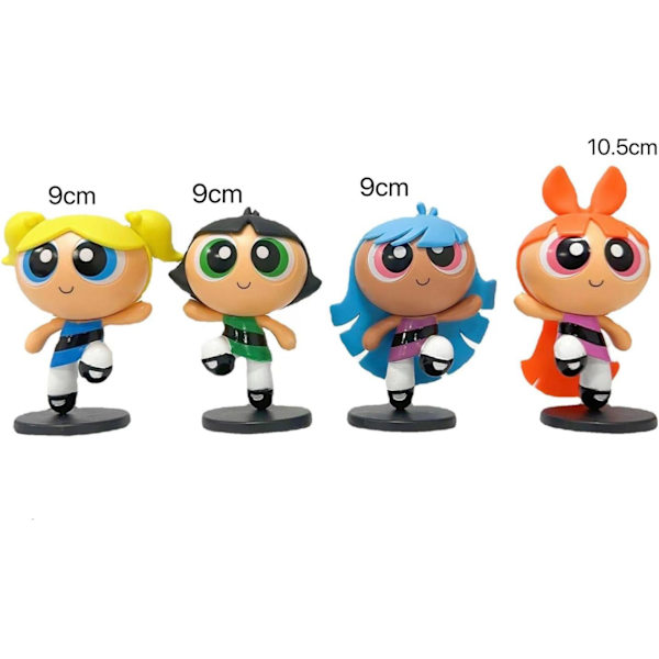 Powerpuff Girls samlarobjekt vinylfigur flickleksak pojkleksak (4 st)