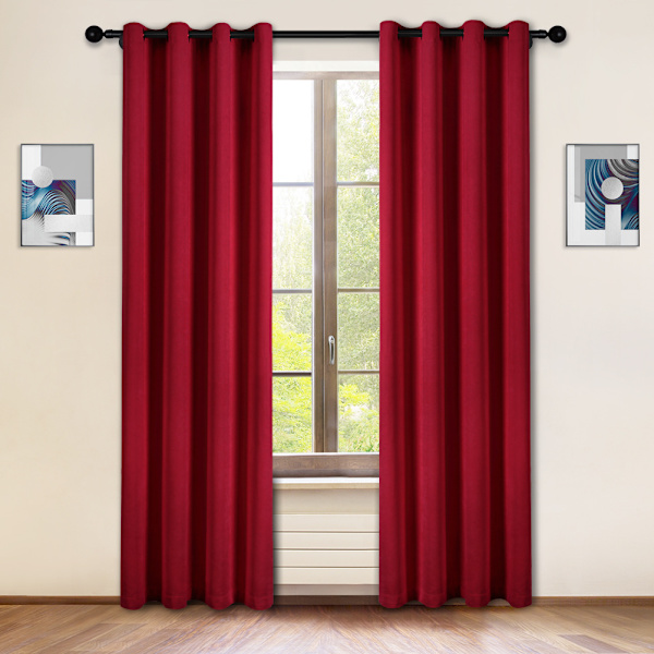 Njut av hemmet, 100 % polyester mörkläggningsgardin - 132x214 cm, certifierat tyg, skötselråd, Basic Collection, färg röd