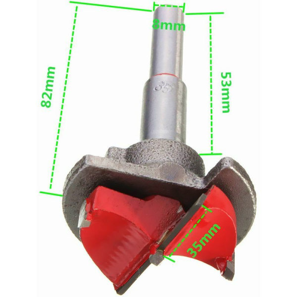 35mm Karbid Easy Tip Sag Wood Hole Flat Hinge