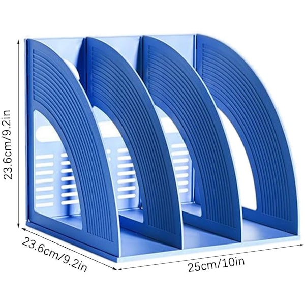 Magasinholder, 3 rum A4 magasinholder, vertikal sorter opbevaring