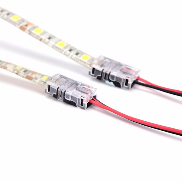 10-pack, 2-stifts LED-remsanslutning för 8 mm vattentät