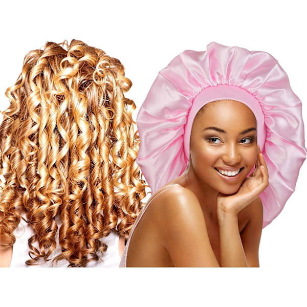 2 st extra stora sovmössor Jumbo Large Satin Bonnet med C
