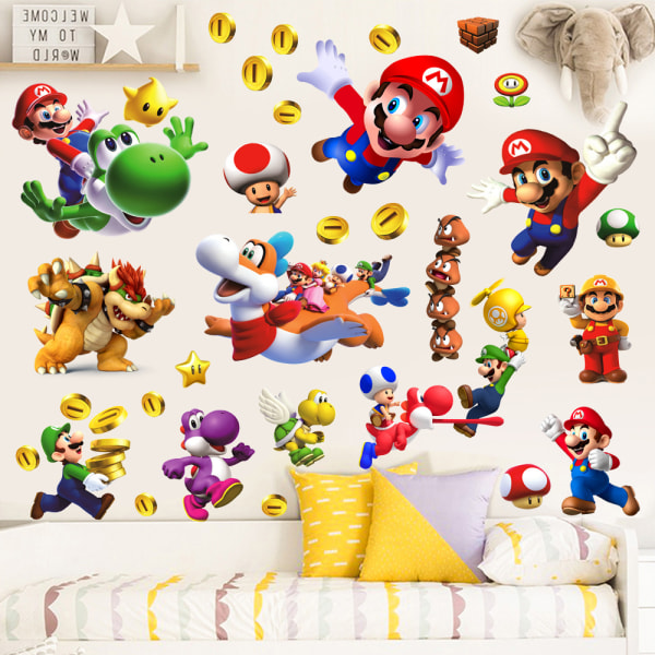 3D Mario bakgrundsväggdekoration Mario väggdekor för barn