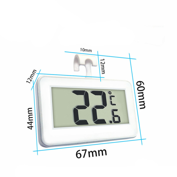 2 pakka jääkaappipakastinlämpömittari ripustuskoukulla (valkoinen) 67*44*