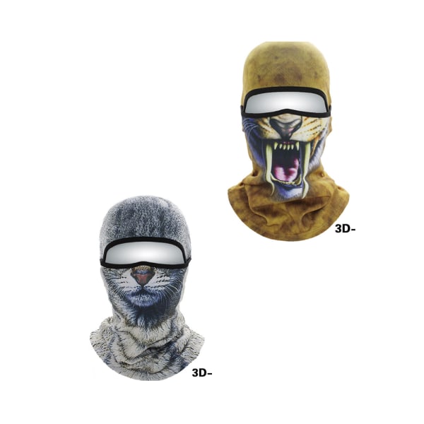 2 stk ansigt Gini soft gear 3D dyrehjelm maske kuldebeskyttelse fa